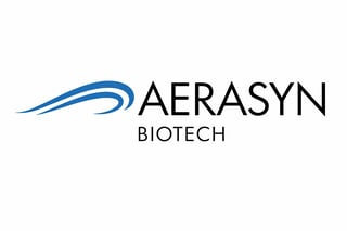 Aerasyn Biotech logo with blue swoosh design and company name